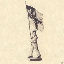 Lineol Fahnenträger marschierend, mit Reichskriegsfahne