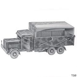 Tipp & Co Pionier-Lastkraftwagen mit Fahrer und Plane