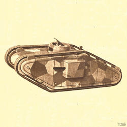 Lineol Panzer mit 2 Kanonen