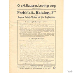 Elastolin Hausser Preisliste 1934