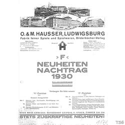 Elastolin Hausser Händlerkatalog 1930