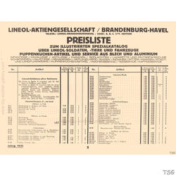 Lineol Lineol Preisliste 1931