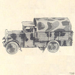 Elastolin Lastkraftwagen, 2-achsig, mit Sitzbank und Besatzung
