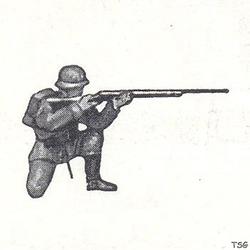 Elastolin Soldat kniend, mit Gewehr schießend