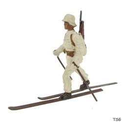 Lineol Soldat Ski laufend, Gewehr umgehängt