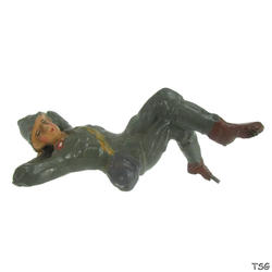 Lineol Soldat auf dem Rücken liegend