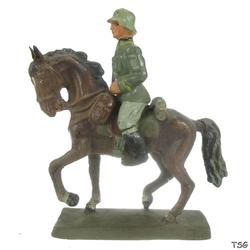 Lineol Kavallerieoffizier zu Pferd, mit gezogenem Degen