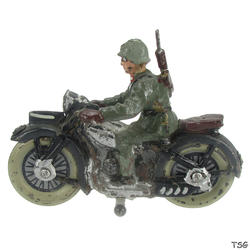Lineol Soldat auf Kraftrad