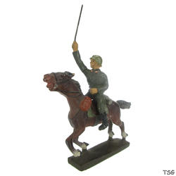 Lineol Kavallerieoffizier auf Galopp-Pferd, mit erhobenen Degen