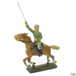 Lineol Kavallerieoffizier auf Galopp-Pferd, mit erhobenen Degen