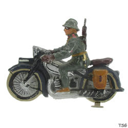 Lineol Soldat auf Kraftrad
