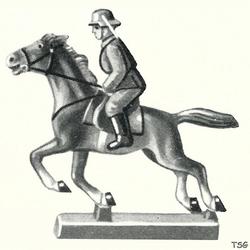 Lineol Kavallerist auf Galopp-Pferd, mit Gewehr