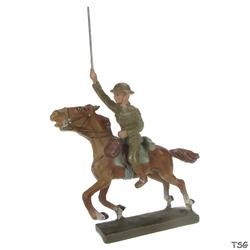 Lineol Offizier auf Galopp-Pferd, mit erhobenen Degen