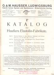 Elastolin, Katalog F über Hausser-Elastolin-Fabrikate - 1925, Seite 1