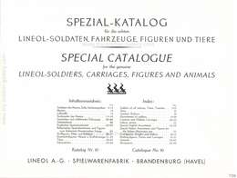 Lineol, Lineol - Spezial Katalog Nr. 10, Special Catalogue No. 10 (deutsch / englisch) - 1937, Seite 1