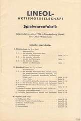 Lineol, Preisliste 1939/40 für die echten LINEOL-Soldaten, Fahrzeuge, Figuren und Tiere, Seite 1