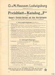 Elastolin Preisblatt zu Katalog »F«