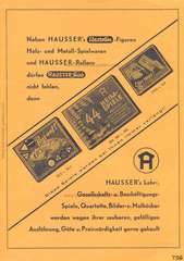 Elastolin, Preisblatt »F« 1938 - 1939 über HAUSSERS Elastolin FABRIKATE UND FEINE HOLZSPIELWAREN, Ausgabe Juli 1938, Seite 37