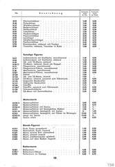 Lineol, Preisliste 1936 für die echten LINEOL-Soldaten, Fahrzeuge, Figuren und Tiere, Seite 19