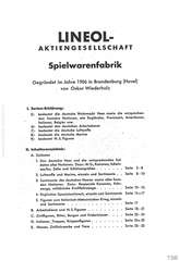 Lineol, Preisliste 1936 für die echten LINEOL-Soldaten, Fahrzeuge, Figuren und Tiere, Seite 1