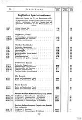 Lineol, Preisliste 1937/38 für die echten LINEOL-Soldaten, Fahrzeuge, Figuren und Tiere, Seite 17