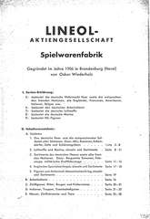 Lineol, Preisliste 1937/38 für die echten LINEOL-Soldaten, Fahrzeuge, Figuren und Tiere, Seite 1
