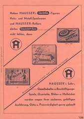 Elastolin, F Preisblatt 1939 - 1940 über HAUSSERS Elastolin FABRIKATE UND FEINE HOLZSPIELWAREN, Ausgabe Juli 1939, Seite 38