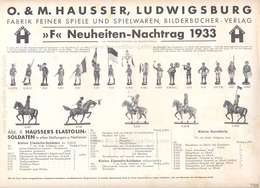 Elastolin O&M HAUSSER, LUDWIGSBURG, »F« Neuheiten-Nachtrag 1933